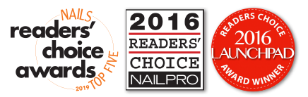 Nails readers' choice awards, 2019, top five. 2016 readers' choice Nail Pro. Readers Choice 2016 Launchpad Award Winner.